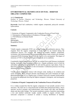 Environmental Significance of Fuel &ndash; Derived Organic Compounds