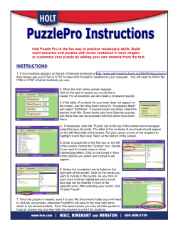 PuzzlePro Instructions and Tips