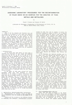 assessing laboratory procedures for the decontamination of polar