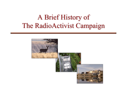 A Brief History of The RadioActivist Campaign