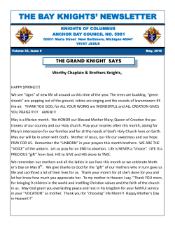 the bay knights` newsletter - St. Mary Queen of Creation