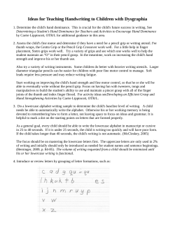 Ideas for Teaching Handwriting to Children with Dysgraphia