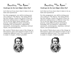 Rewriting "The Raven&rdquo; Rewriting "The Raven&rdquo;