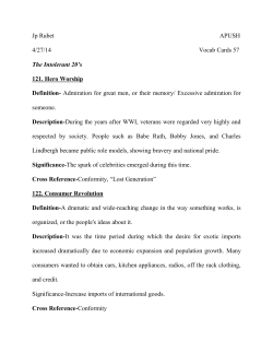Jp Rubet APUSH 4/27/14 Vocab Cards 57 The Intolerant 20`s 121
