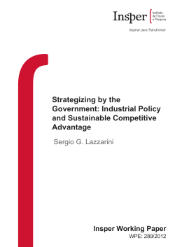Strategizing by the Government: Industrial Policy and