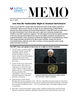 Iran Has No `Inalienable` Right to Uranium Enrichment