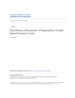Due Process of Economy - University of Miami School of Law