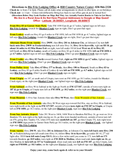 Directions to Rio Frio Lodging Office: