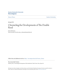 Chronicling the Developments of The Double Reed