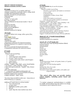 MOUNT VERNON SCHOOLS - MIDDLE SCHOOL SUPPLY LISTS