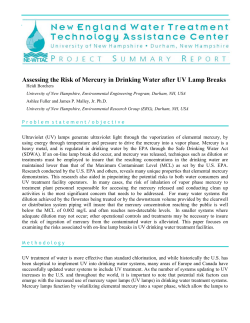 Assessing the Risk of Mercury in Drinking Water after UV Lamp Breaks