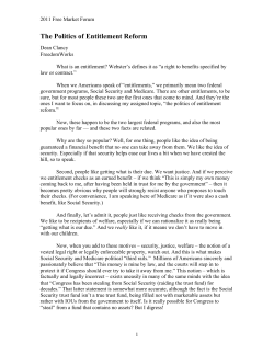 The Politics of Entitlement Reform