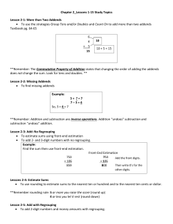 Chapter 2_Lessons 1-15 Study Topics Lesson 2-1
