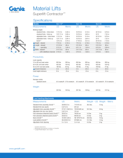 Superlift Contractor Product Specifications