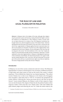 the rule of law and legal pluralism in malaysia