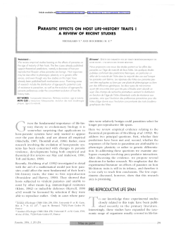Parasitic effects on host life-history traits : a review of recent studies