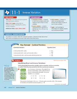 11-1 Inverse Variation
