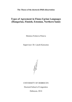 Egyetemi doktori (PhD) &eacute;rtekez&eacute;s t&eacute;zisei