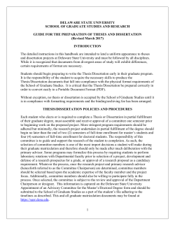 Thesis and Dissertation Handbook