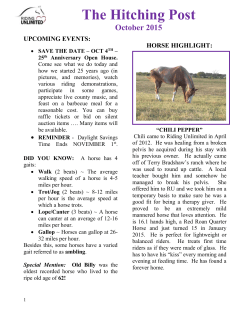 October 2015 Newsletter