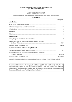 ISA 230 Audit Documentation - Financial Reporting Council