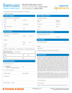 Benefit Verification Form - SANCUSO