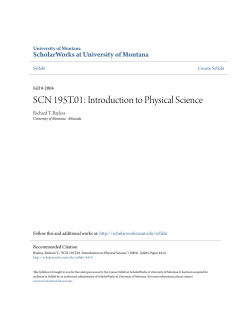 SCN 195T.01: Introduction to Physical Science