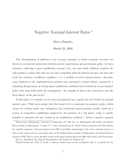 Negative Nominal Interest Rates