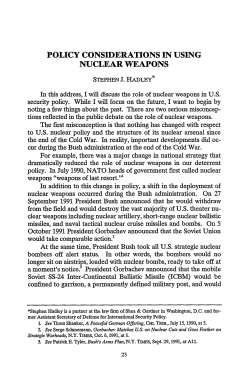 policy considerations in using nuclear weapons