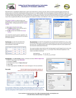 The results The first table shows the descriptive statistics of each