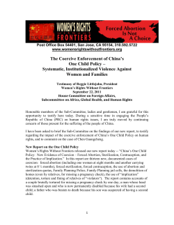 The Coercive Enforcement of China`s One Child Policy