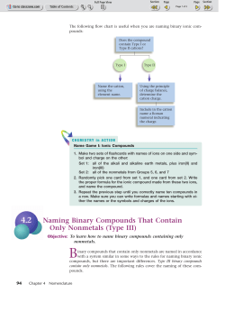 Naming Binary Compounds That Contain Only Nonmetals (Type III)