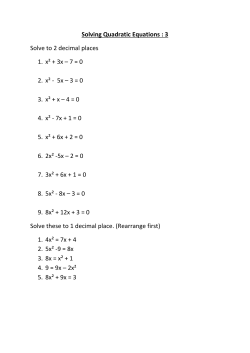 Solving Quadratic Equations 3