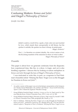 Romeo and Juliet and Hegel`s Philosophy of Nature