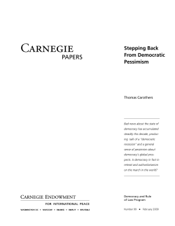 Stepping Back From Democratic Pessimism