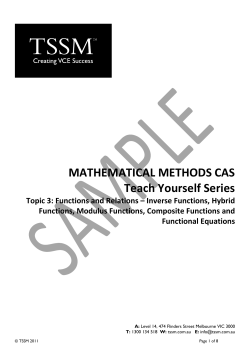 Functions and Relations &ndash; Inverse Functions, Hybrid