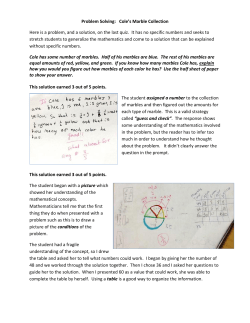 Problem Solving Coles Marble Collection