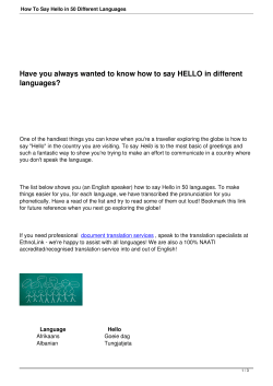 How To Say Hello in 50 Different Languages