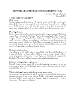 PRINCIPLE OF SEISMIC ISOLATION FOR BUILDINGS (Draft)