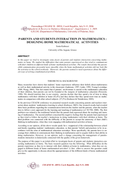 parents and students interaction in mathematics