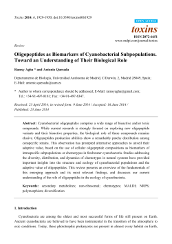 Oligopeptides as Biomarkers of Cyanobacterial Subpopulations