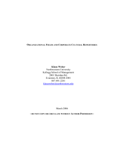 Organizational Fields and Corporate Cultural Repertoires.