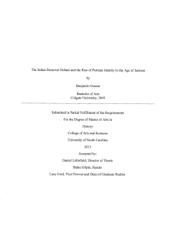 The Indian Removal Debate and the Rise of