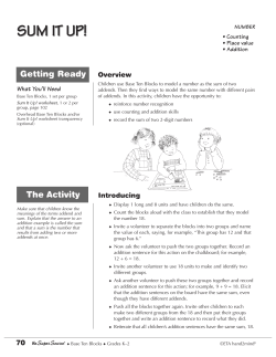 SUM IT UP! - ETA hand2mind