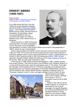 ernest sibree - University of Bristol