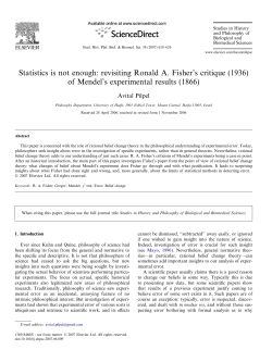 Statistics is not enough: revisiting Ronald A. Fisher`s