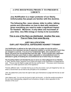 A ONE HOUR/WEEK PROJECT TO PRESERVE LIBERTY Jury
