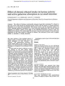 Effect of chronic ethanol intake on lactase activity