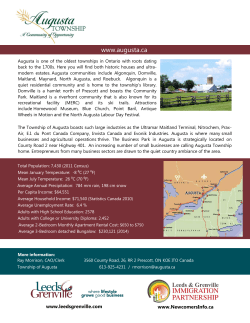 Augusta is one of the oldest townships in Ontario with roots dating