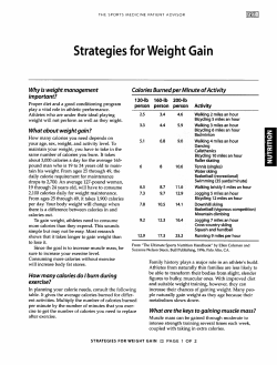 Strategies for Weight Gain